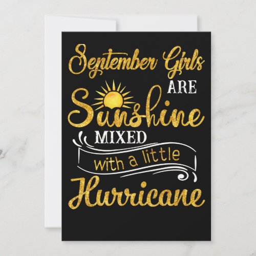 September Girls Are Sunshine Mixed With Hurricane Holiday Card