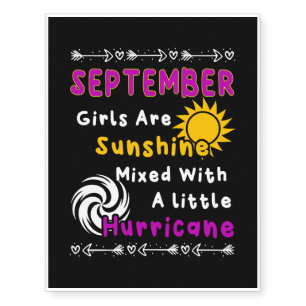 September Girls Sunshine Mixed Little Hurricane Temporary Tattoos