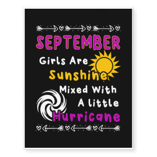 September Girls Sunshine Mixed Little Hurricane Temporary Tattoos