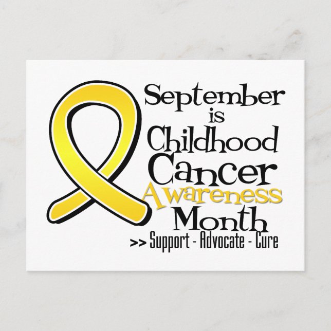 September is Childhood Cancer Awareness Month Postcard (Front)