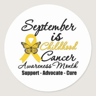 September is Childhood cancer Awareness Month v2 Classic Round Sticker