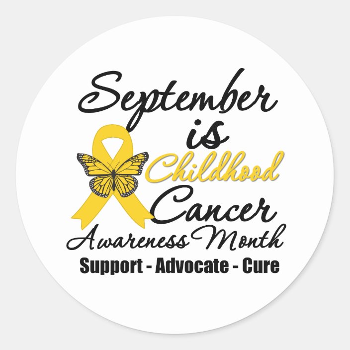 September is Childhood cancer Awareness Month v2 Classic Round Sticker ...