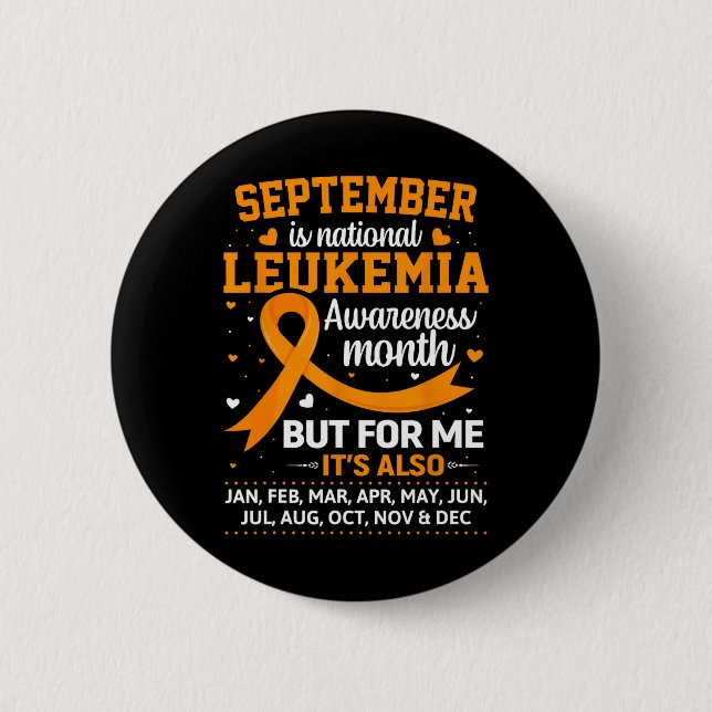 September Is Leukemia Awareness Month  Button (Front)