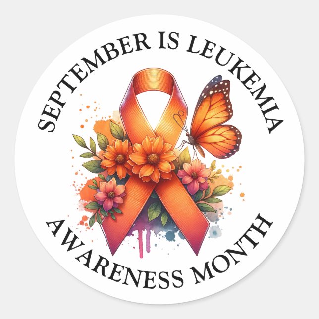 September is Leukemia Awareness Month Classic Round Sticker (Front)