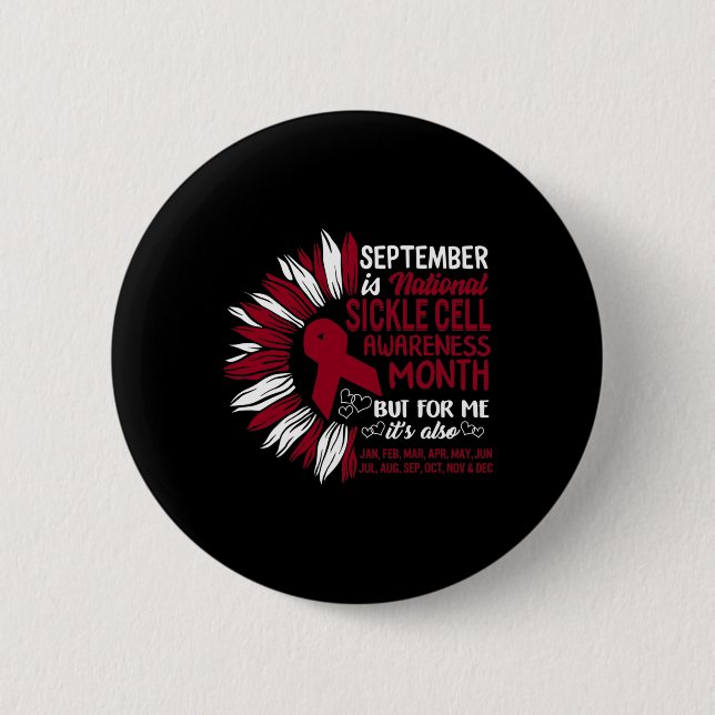 September Is National Sickle Cell Awareness Month  Button (Front)
