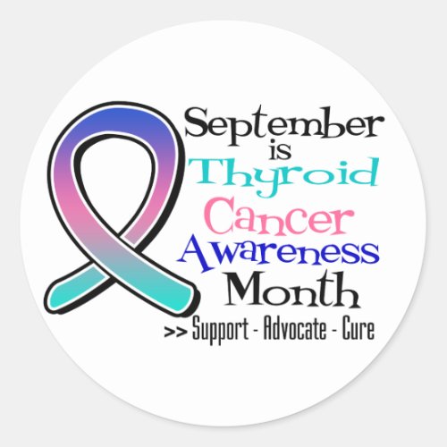 September is Thyroid Cancer AWARENESS  Month Classic Round Sticker