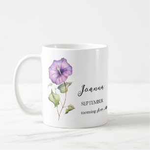 SEPTEMBER MORNING GLORY BIRTH FLOWER MONTH NAME   COFFEE MUG