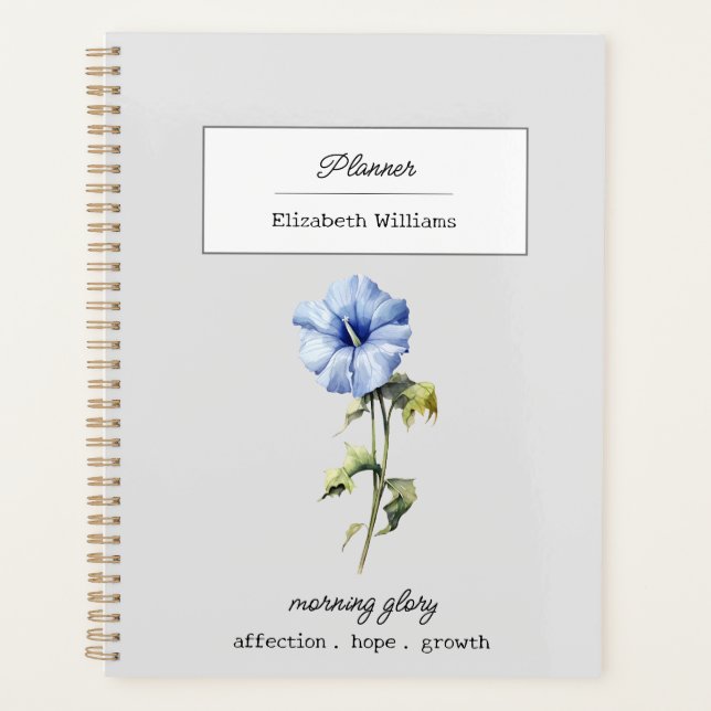 SEPTEMBER MORNING GLORY BIRTH FLOWER PERSONALIZED PLANNER (Front)