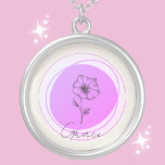 September Morning Glory Necklace - Customized<br><div class="desc">Embrace the charm of September with our "September Morning Glory Necklace." This necklace beautifully showcases the morning glory, a symbol of affection and unrequited love, set in a vibrant lavender circle. The flower's intricate details are a testament to the beginning of autumn, making it a perfect birthday gift for those...</div>