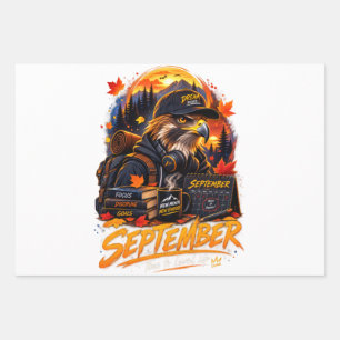 September New Month New Energy Eagle Motivation 27 Wrapping Paper Sheets