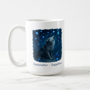 September Sapphire – Celestial Wolf Coffee Mug