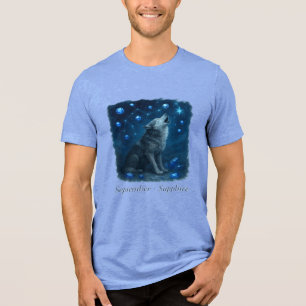 September Sapphire – Celestial Wolf Tri-Blend Shirt