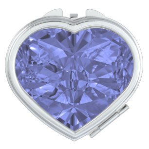September Sapphire Heart Compact Mirror