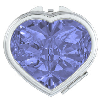 September Sapphire Heart Compact Mirror