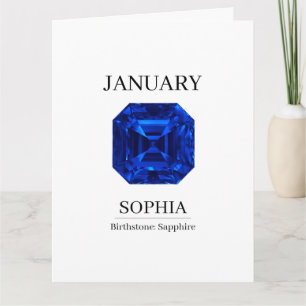 September Sapphire Personalized Birthday Card