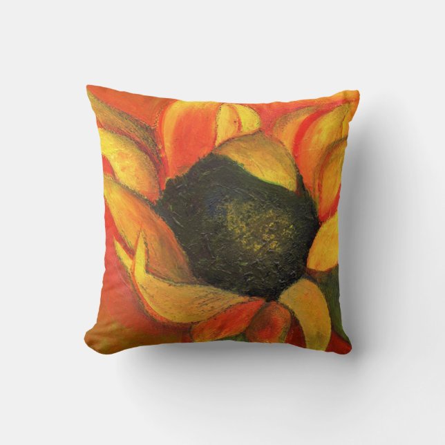 September Sunflower 2011 Throw Pillow (Front)