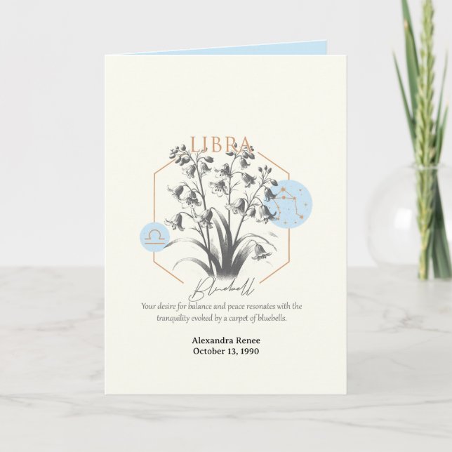 September to October Birth Flower Custom Birthday Card (Front)