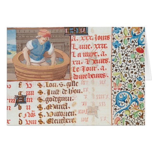 September: Trampling Grapes Cards (Front Horizontal)