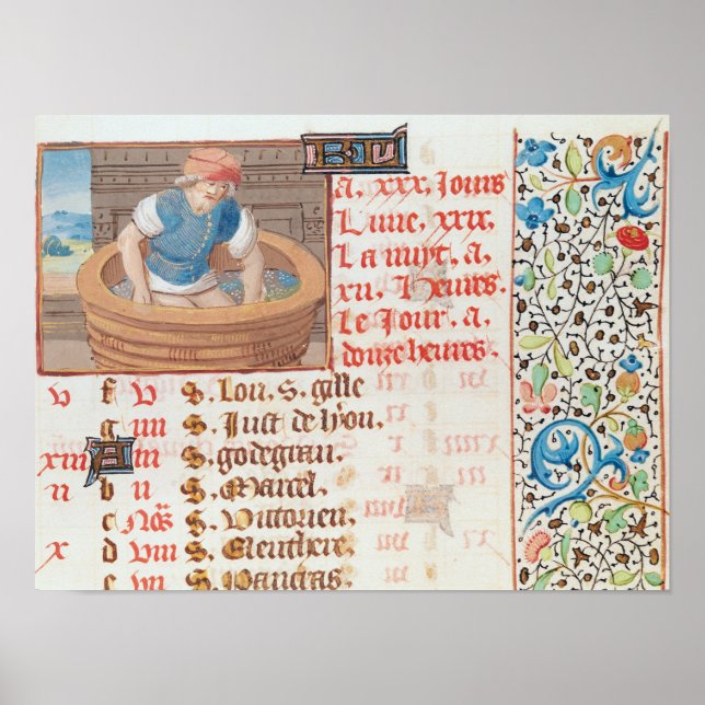 September: Trampling Grapes Poster (Front)