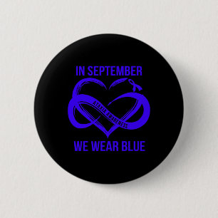 September We Wear Blue Ataxia Awareness Ribbon  Button