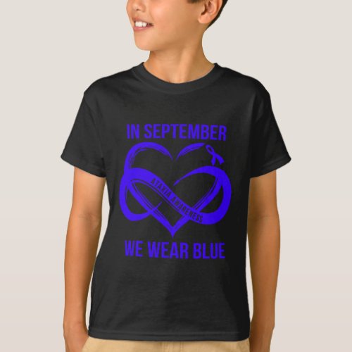 September We Wear Blue Ataxia Awareness Ribbon  T_Shirt