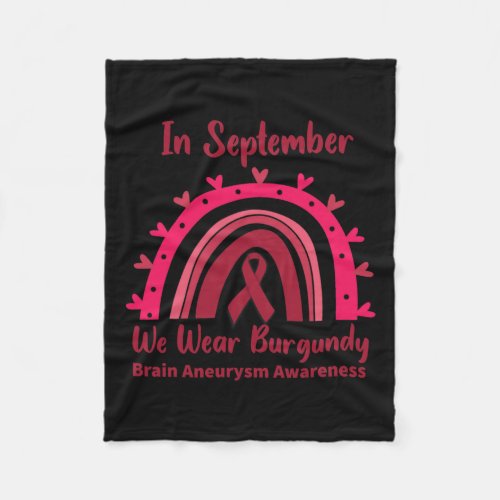 September We Wear Burgundy Brain Aneurysm Awarenes Fleece Blanket