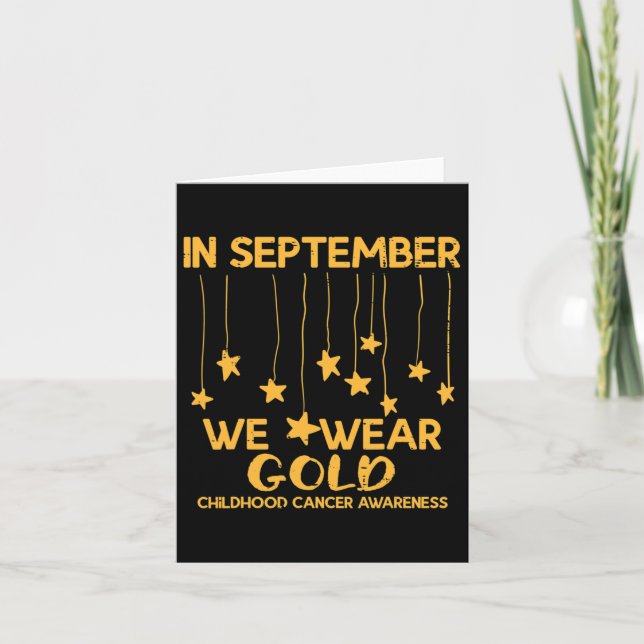 September We Wear Gold Childhood Cancer Awareness  Card (Front)