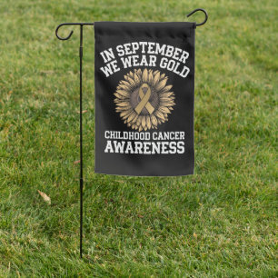 September We Wear Gold Childhood Cancer Awareness Garden Flag