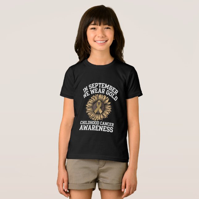 September We Wear Gold Childhood Cancer Awareness  Tri-Blend Shirt (Front Full)