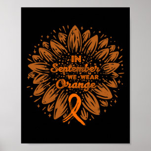 September We Wear Orange Ribbon Leukemia Awareness Poster