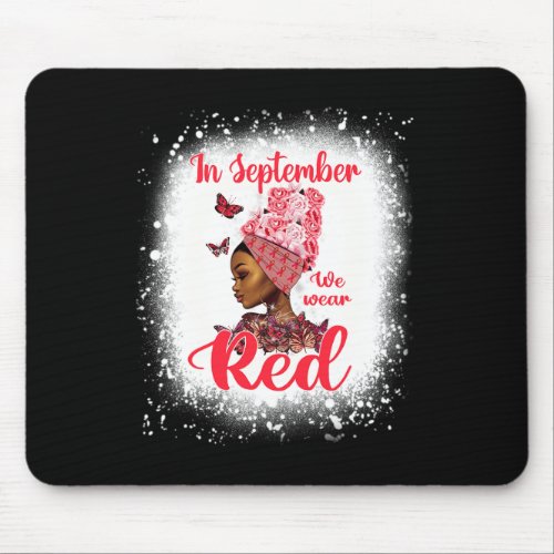 September We Wear Red Black Woman Blood Cancer Awa Mouse Pad