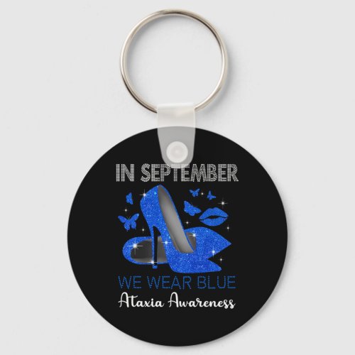 September Wear Blue High Heels Ataxia Awareness  Keychain