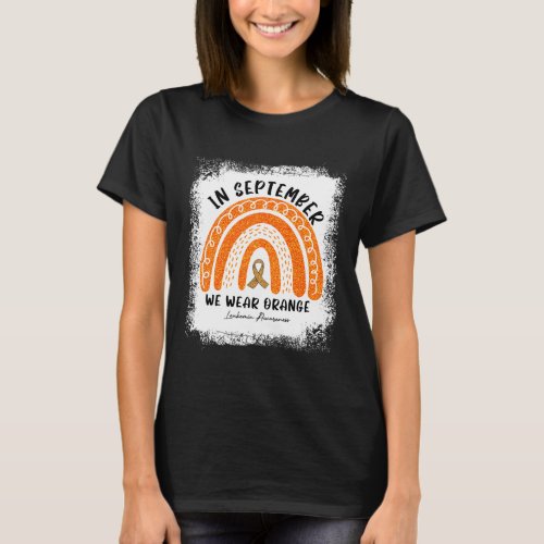 September Wear Orange Leukemia Awareness Month  T_Shirt