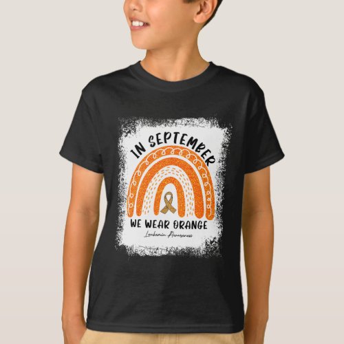 September Wear Orange Leukemia Awareness Month  T_Shirt