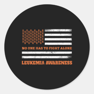 September Wear Orange Ribbon Leukemia Cancer Aware Classic Round Sticker