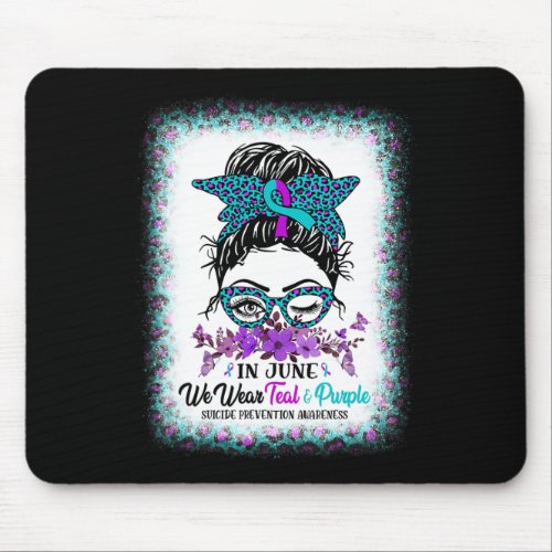 September Wear Teal And Purple Suicide Prevention  Mouse Pad