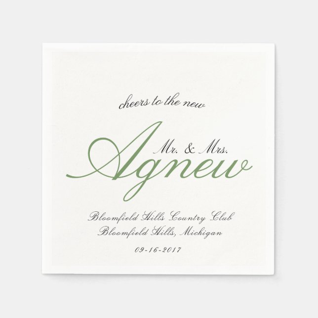 September Wedding 2 Napkins (Front)