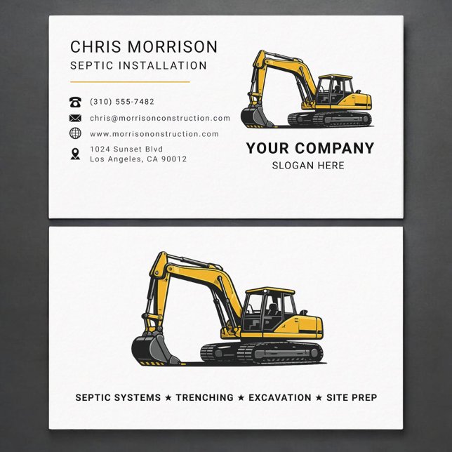 Septic Installation Excavation Excavator Business Card (Creator Uploaded)