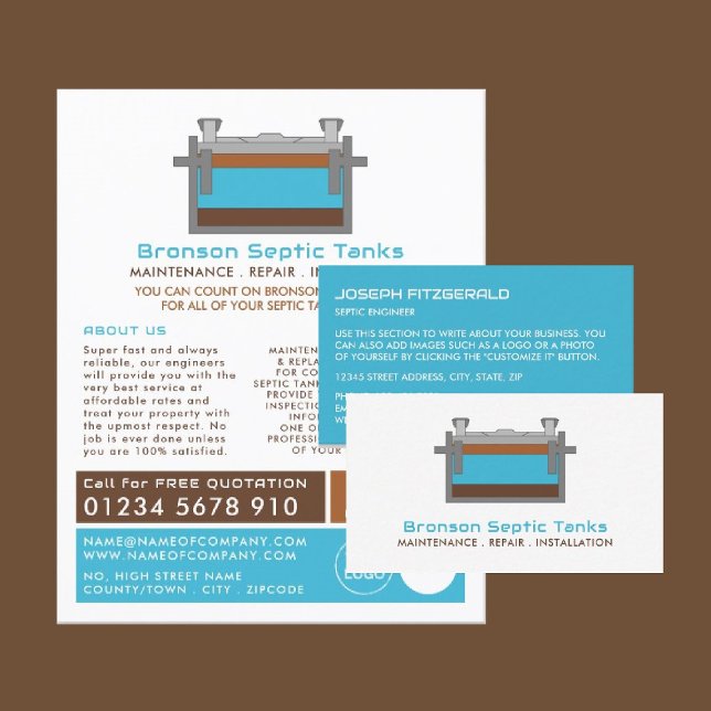 Septic Tank, Septic Company, Septic Engineer Business Card (Creator Uploaded)