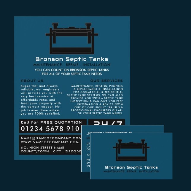 Septic Tank, Septic Company, Septic Engineer Business Card (Creator Uploaded)