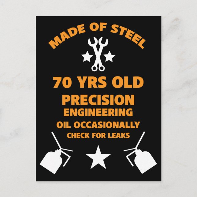 Septuagenarian 70th Birthday Party  Postcard (Front)