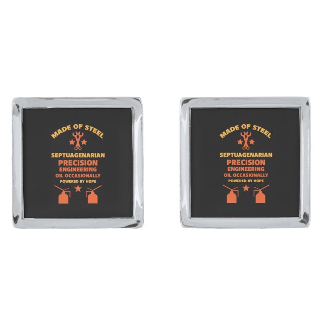 Septuagenarian Birthday Cufflinks (Front)