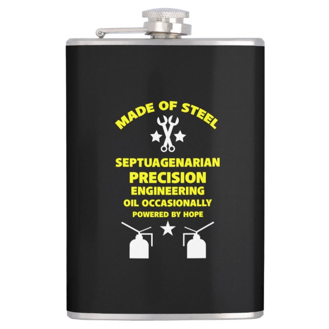 Septuagenarian Birthday Flask (Front)