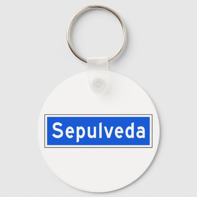 Sepulveda Boulevard, Los Angeles, CA Street Sign Keychain (Front)