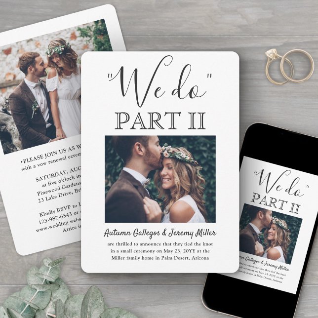 Sequel Wedding 2 Photo Simple Script We Do Part II Invitation (Creator Uploaded)