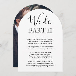Sequel Wedding We Do Part II Elegant Modern Photo Invitation