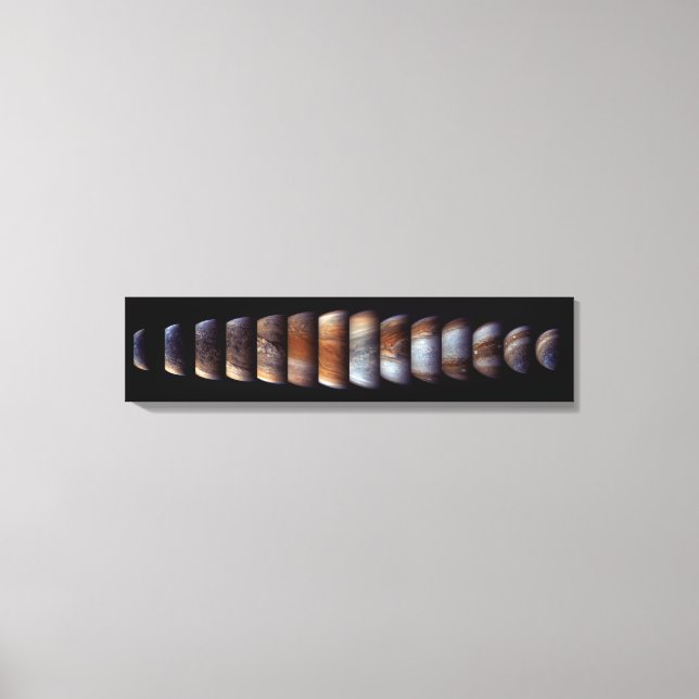 Sequence of Juno Spacecraft Approach to Jupiter Canvas Print (Front)