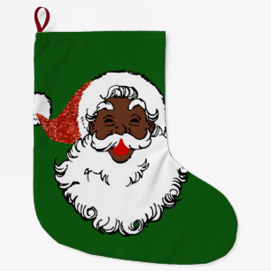 sequin African santa claus christmas xmas stocking