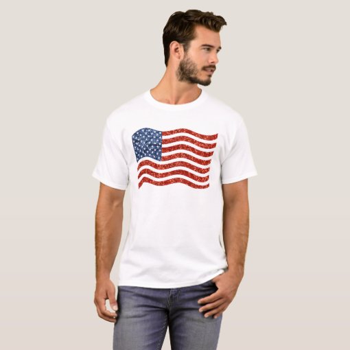 sequin american flag T-Shirt | Zazzle