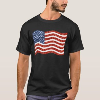 Sequin American Flag T-shirt by vintagetraveler at Zazzle